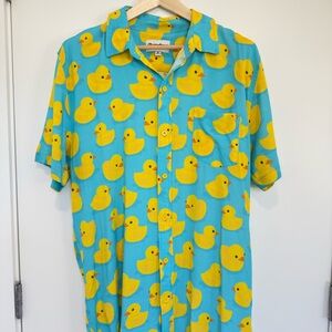 Tipsy Elves Blue Shirt with Yellow Duck Print